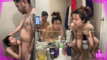 เย็ดในห้องน้ำ เย็ดแฟน เย็ดบนชักโครก เย็ด หีน้องโกะ